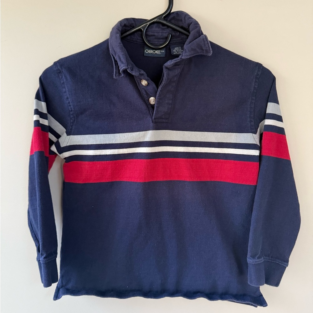Cherokee Navy rugby Polo Shirt 100% cotton